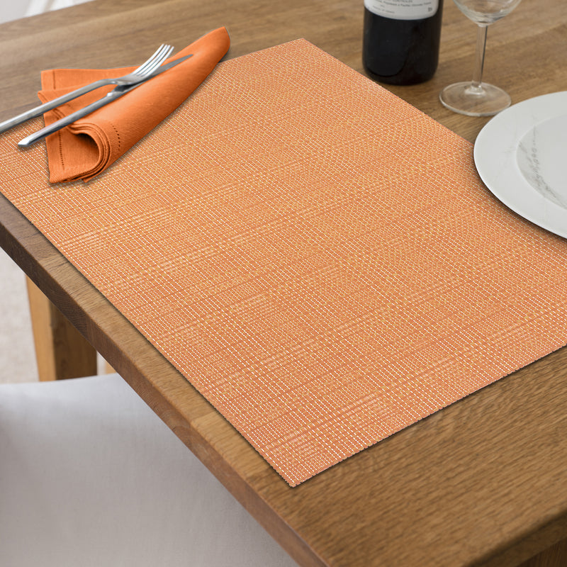 Vinyl Placemat Linen Mustard - Set of 12