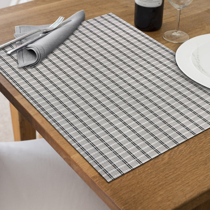 Woven Pvc Placemat Weave White - Set of 12