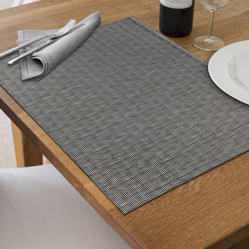 Woven Pvc Placemat Textstyle Grey - Set of 12