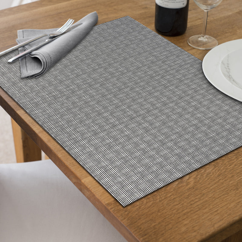 Woven Pvc Placemat Textstyle Light Grey - Set of 12