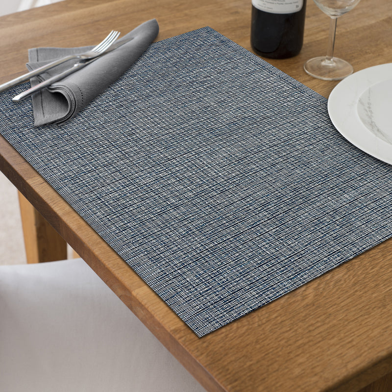 Woven Pvc Placemat With Lurex Blue - Set of 12