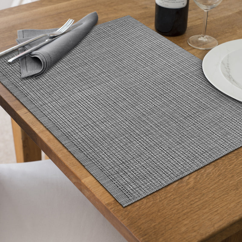 Woven Pvc Placemat With Lurex Grey - Set of 12