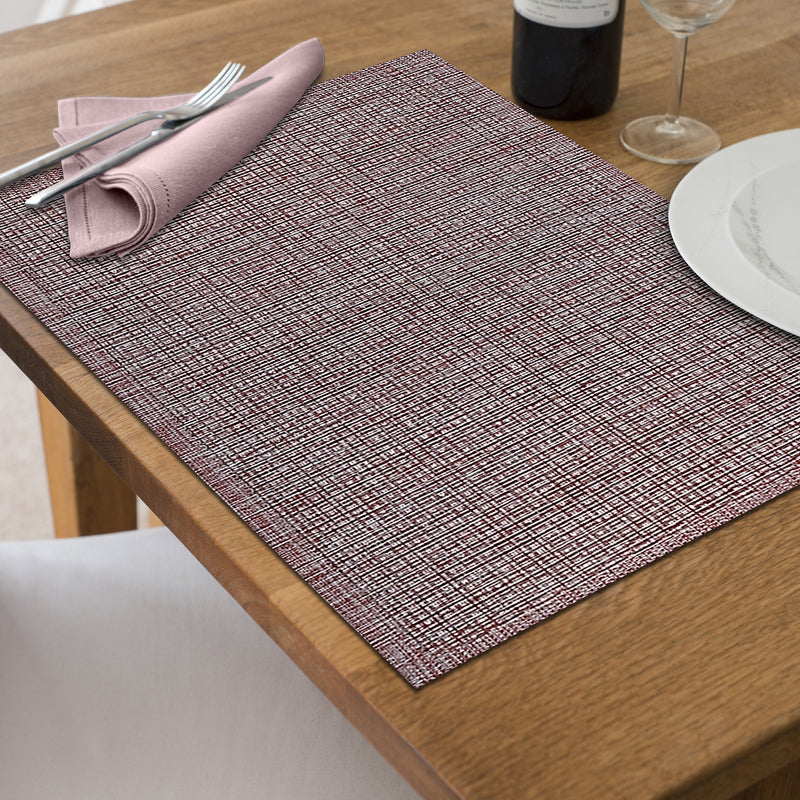 Woven Pvc Placemat With Lurex Red - Set of 12