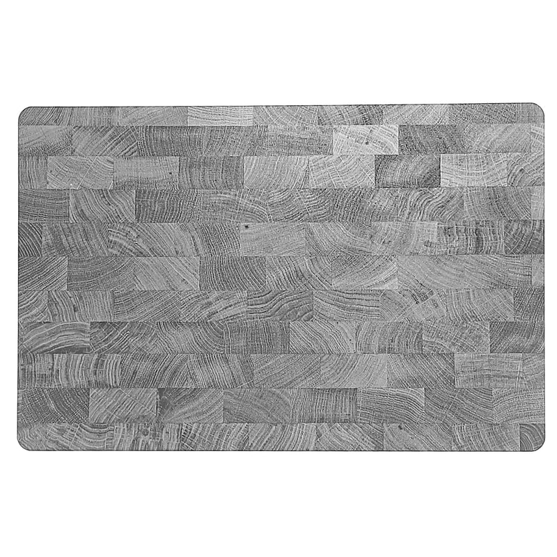 Printed Cork Backed Placemat Wood Grey/Black - Set of 12