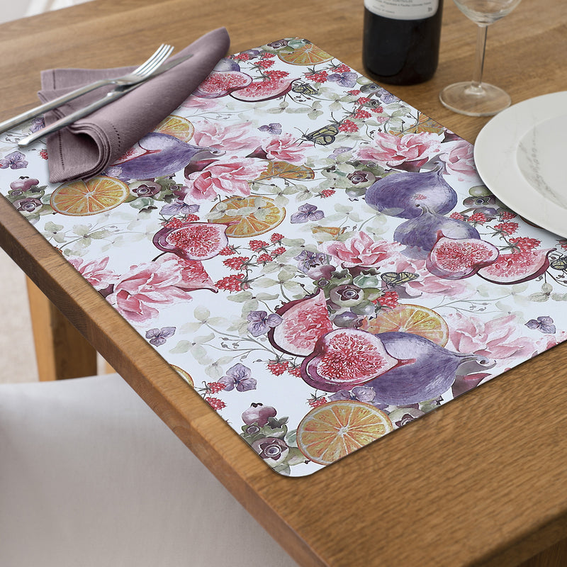 Printed Cork Backed Placemat Fig - Set of 12