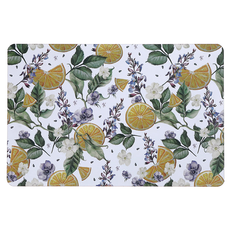 Printed Cork Backed Placemat Lemon - Set of 12