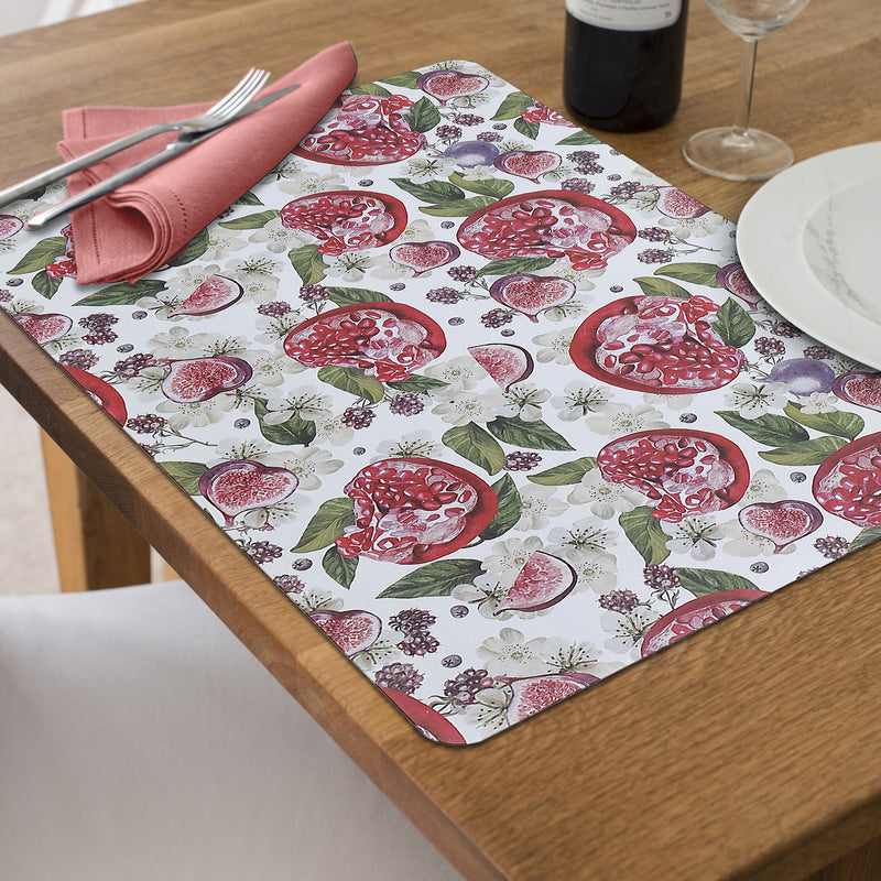 Printed Cork Backed Placemat Pomegranate - Set of 12