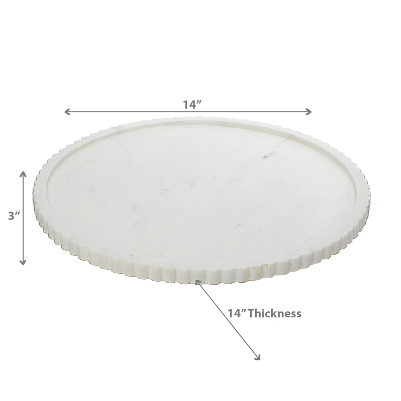 White Marble Round Tray