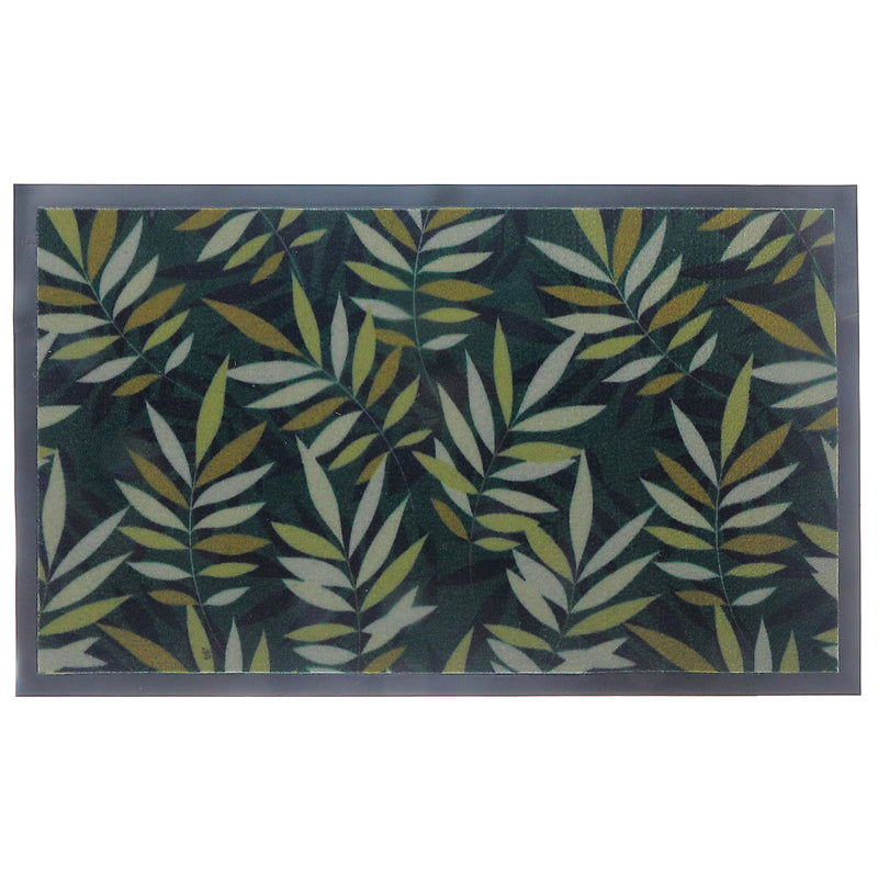 Printed Pvc Mat Scattered Leaves Green 18"X30"