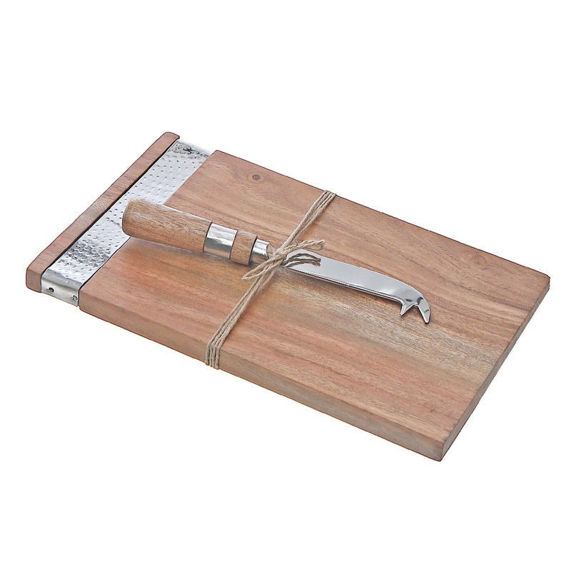 Custom Acacia Wood Rectangle Cheese Board & Spreader