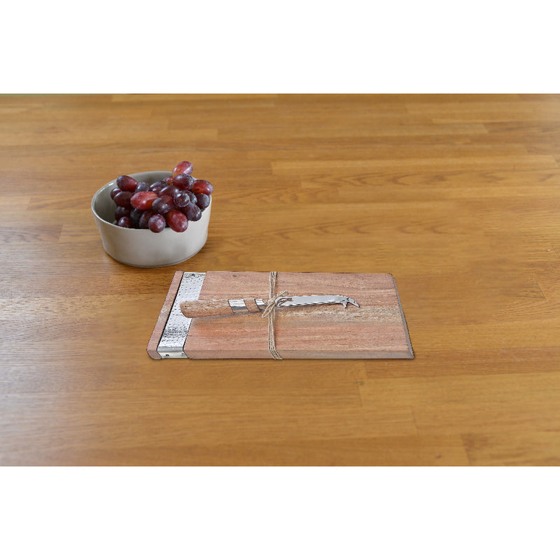 Custom Acacia Wood Rectangle Cheese Board & Spreader