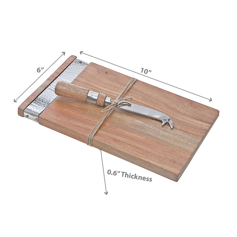 Custom Acacia Wood Rectangle Cheese Board & Spreader