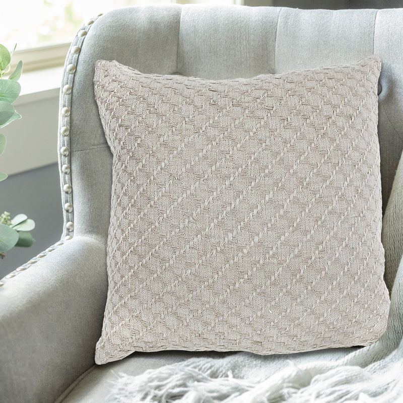 Cotton Linen Jacquard Cushion 22 X 22 - Set of 2