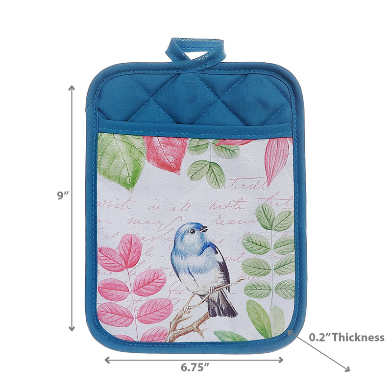 Pot Holder With Pocket Bird - Set of 6