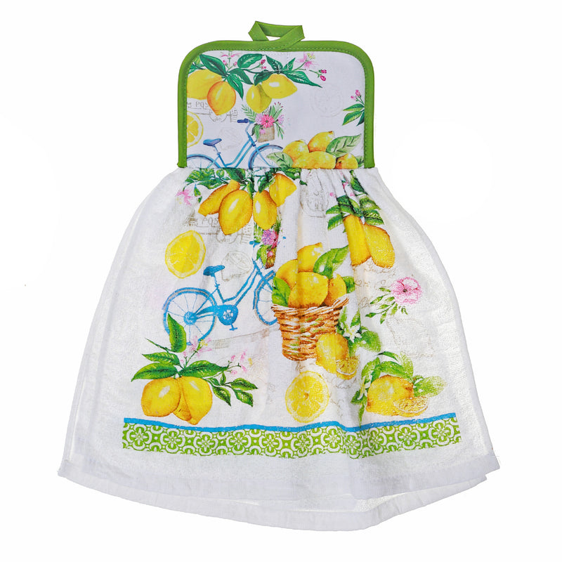 Tie Hand Towel Lemon Fruit - Set of 2