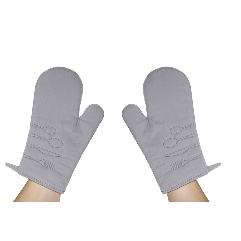 2 Pc Utensil Front Stitched Oven Mitt 13"