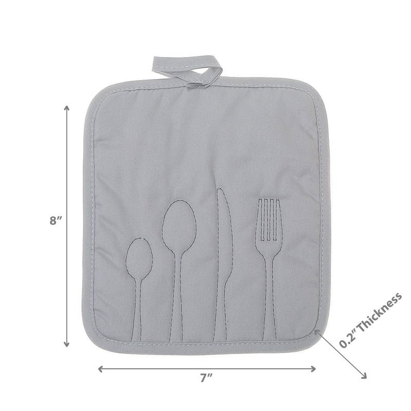 Utensil Front Stitched Pot Holder - Set of 6