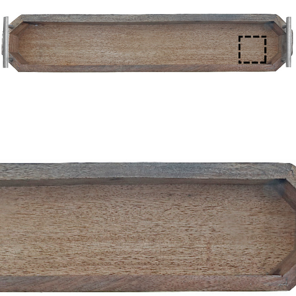 Custom Set Of 2 Mango Wood Long Trays With Handle