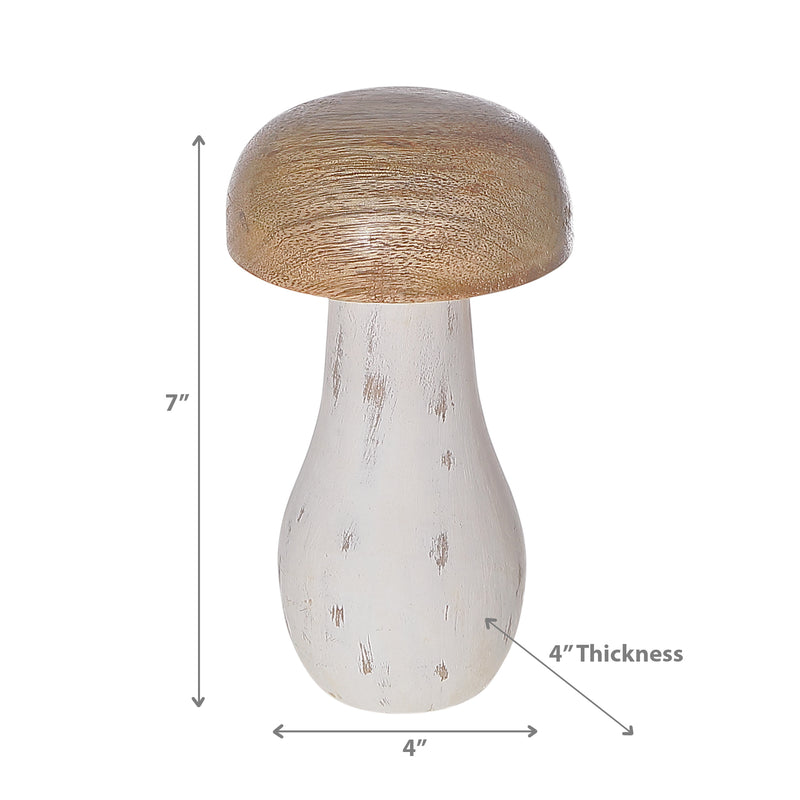 Mango Wood Nartural & White Mushroom