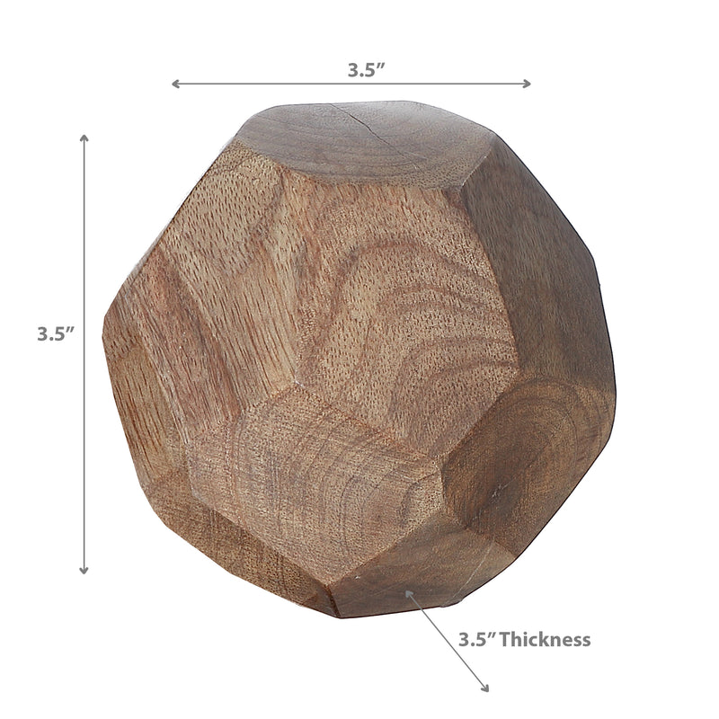 Mango Wood Decorative Ball 3.5"H Small