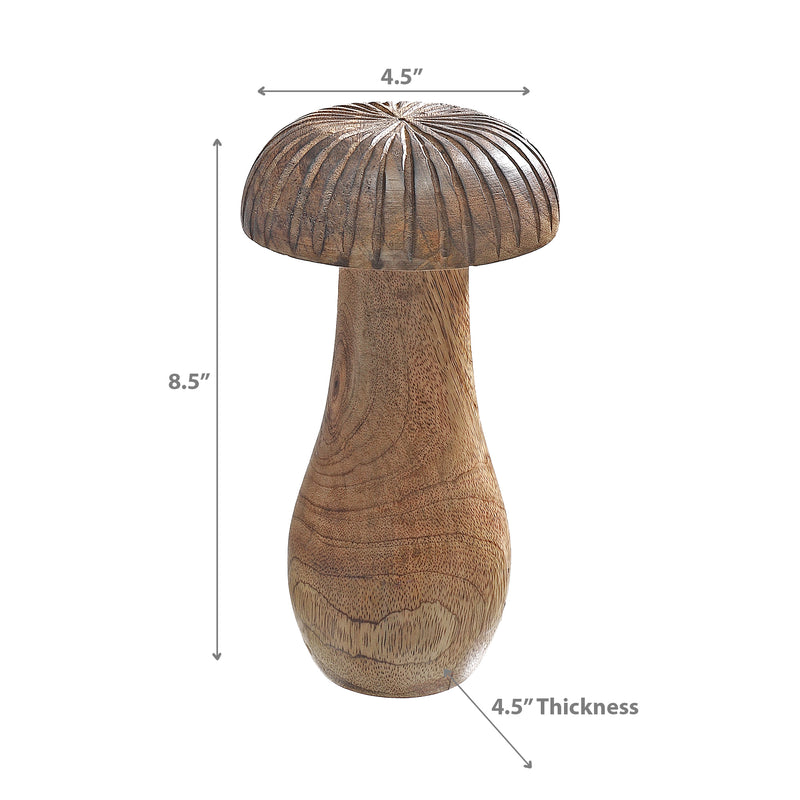 Mango Wooden Craved Decor Mushroom Large