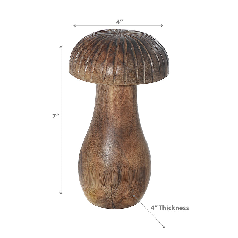 Mango Wooden Craved Decor Mushroom Small