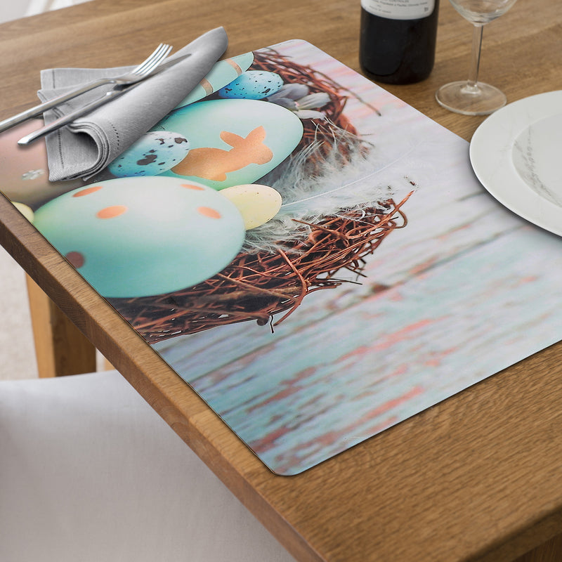 Plastic Placemat Blue Eggs In Nest 11 X 18 - Set of 12