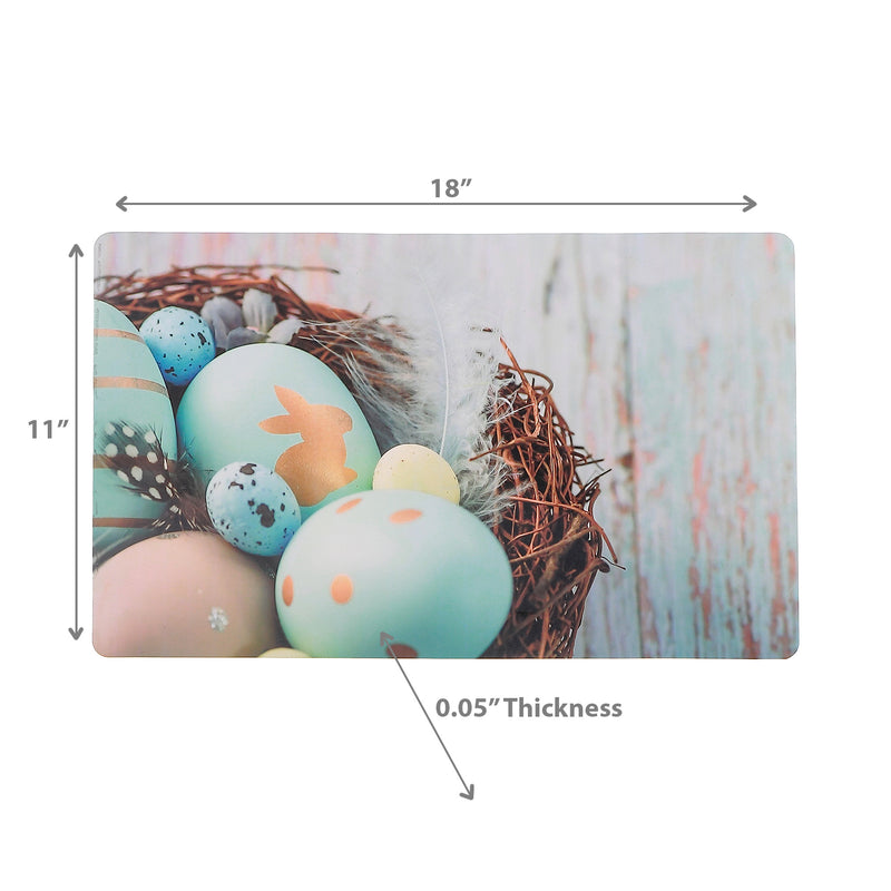 Plastic Placemat Blue Eggs In Nest 11 X 18 - Set of 12