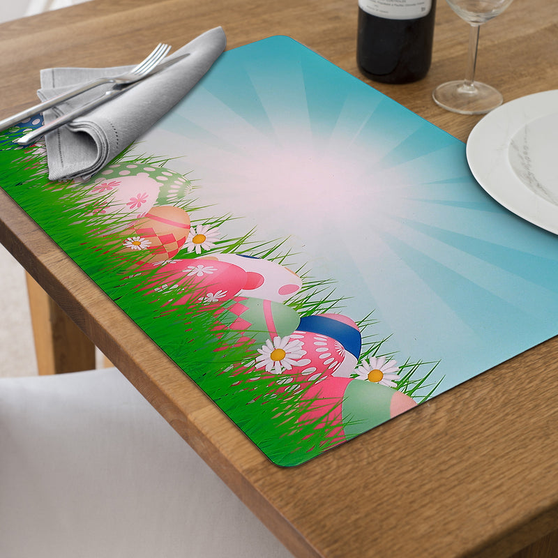 Plastic Placemat Eggs In Grass 11 X 18 - Set of 12