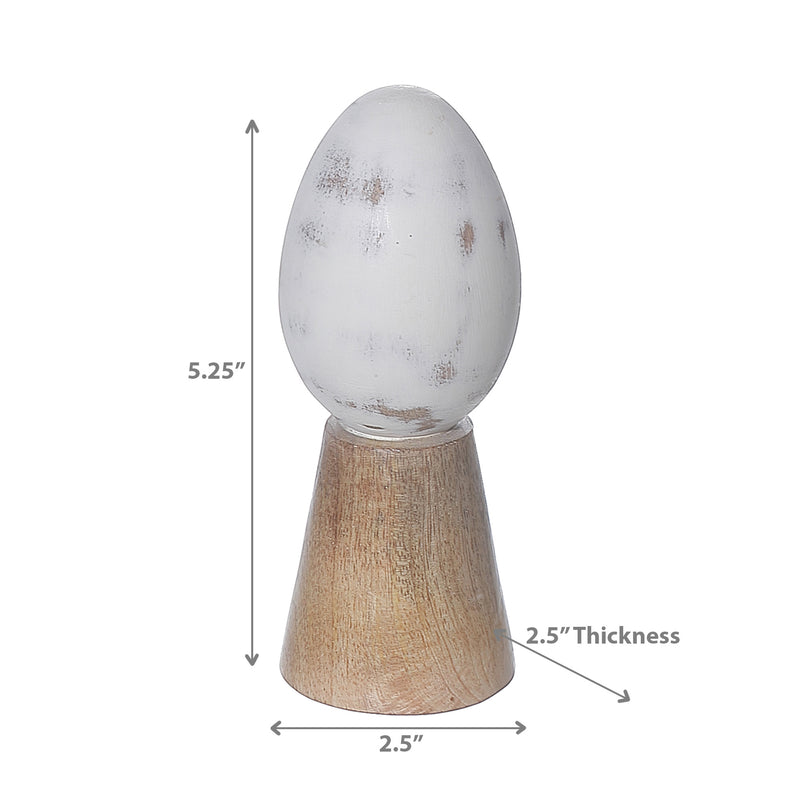 White Wooden Egg With Base