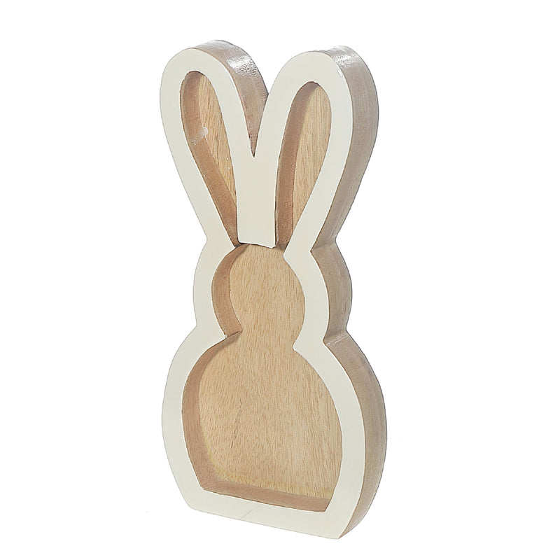 Wooden Sitting Bunny With Enamel Finish