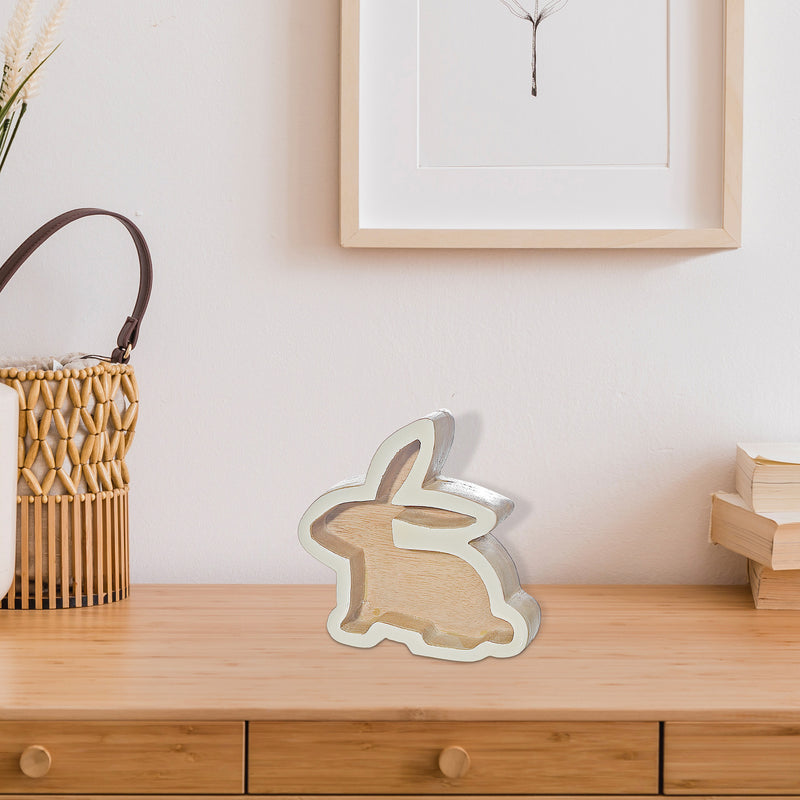 Wooden Bunny With Enamel Finish