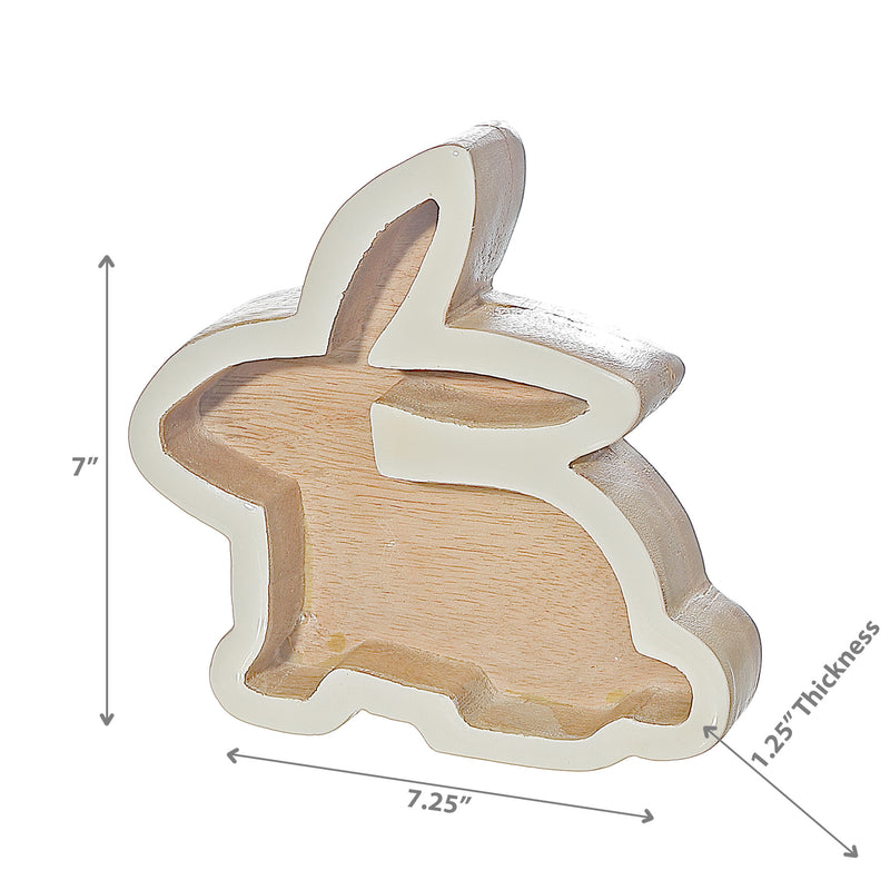 Wooden Bunny With Enamel Finish