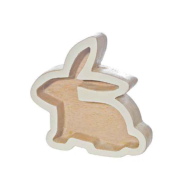 Wooden Bunny With Enamel Finish