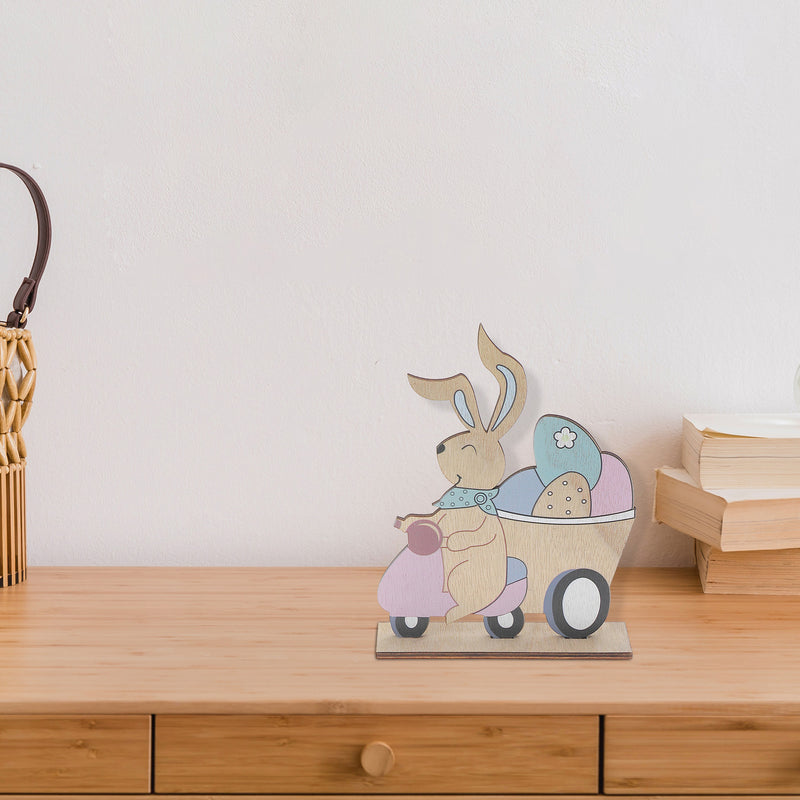 Wooden Car With Easter Bunny Decor