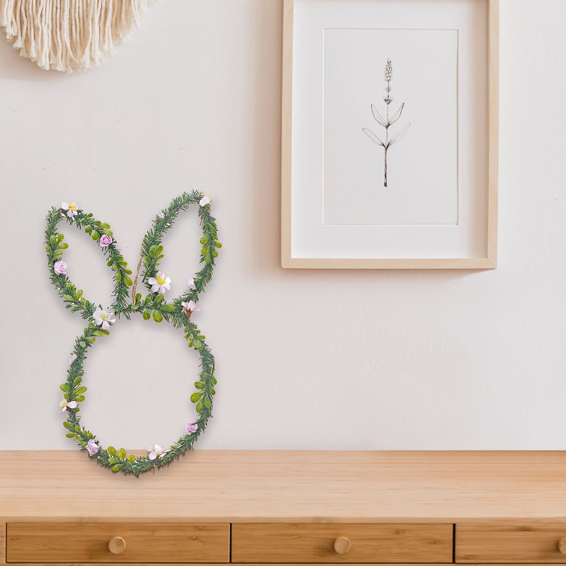 Bunny Head Leaves & Floral Wall Hanging