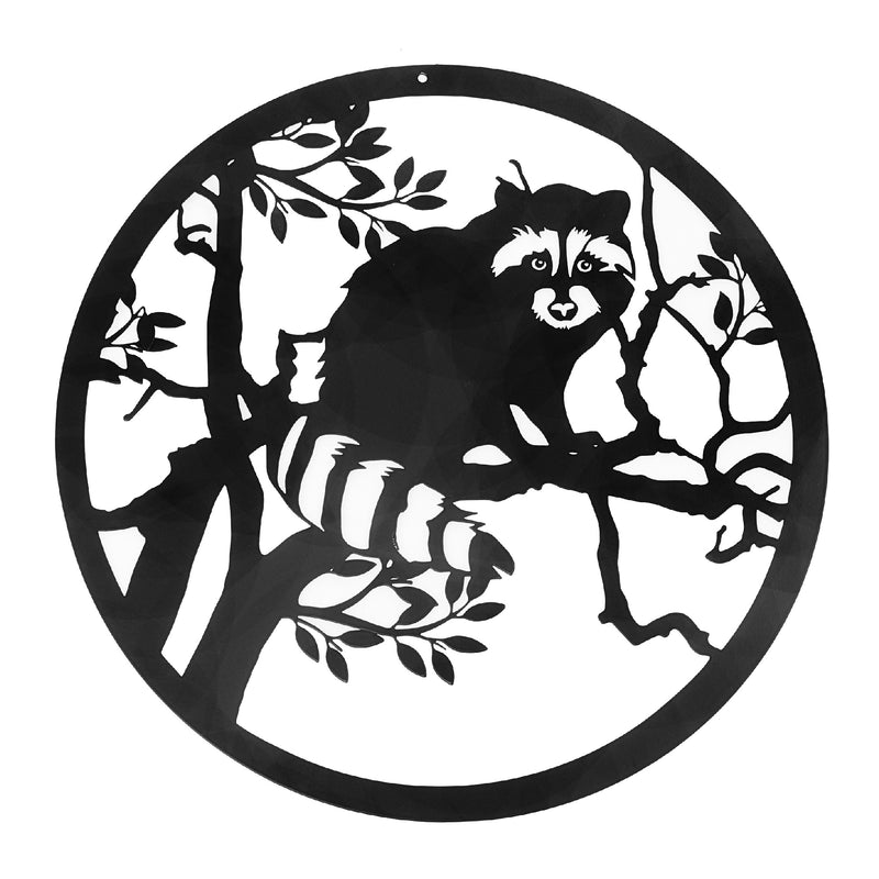 Metal Black Wall Decor Racoon On Tree