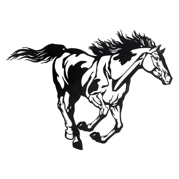 Metal Black Wall Decor Running Horse