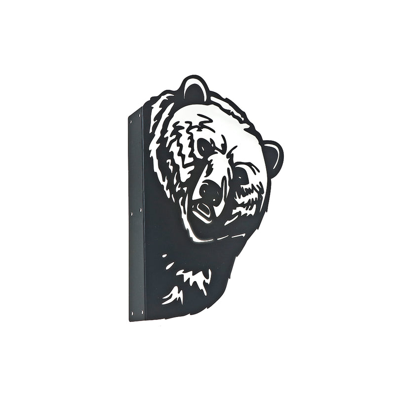 Metal Black Wall Decor Peeping Bear