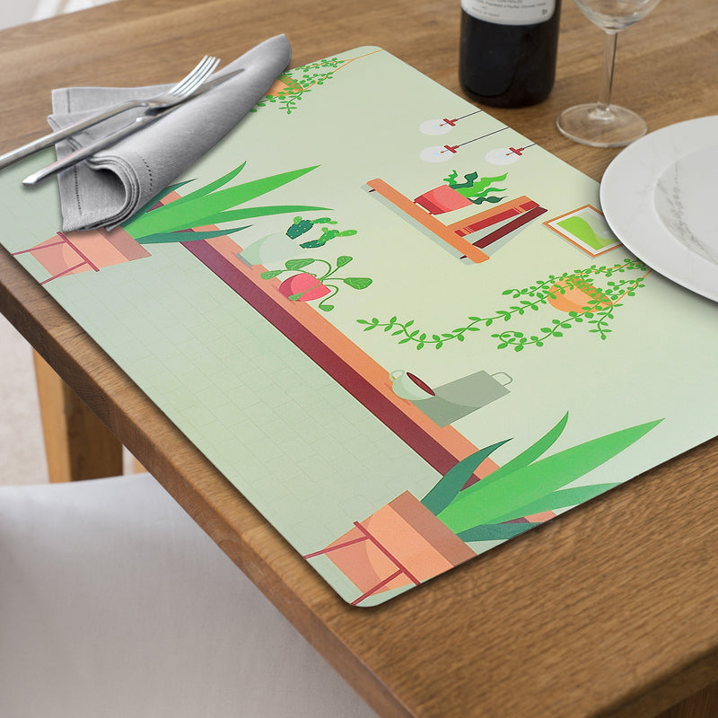 Plastic Placemat Cafe Garden Bar 12 X 18 - Set of 12