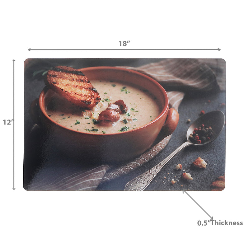 Plastic Placemat Mushroom Soup 12 X 18 - Set of 12