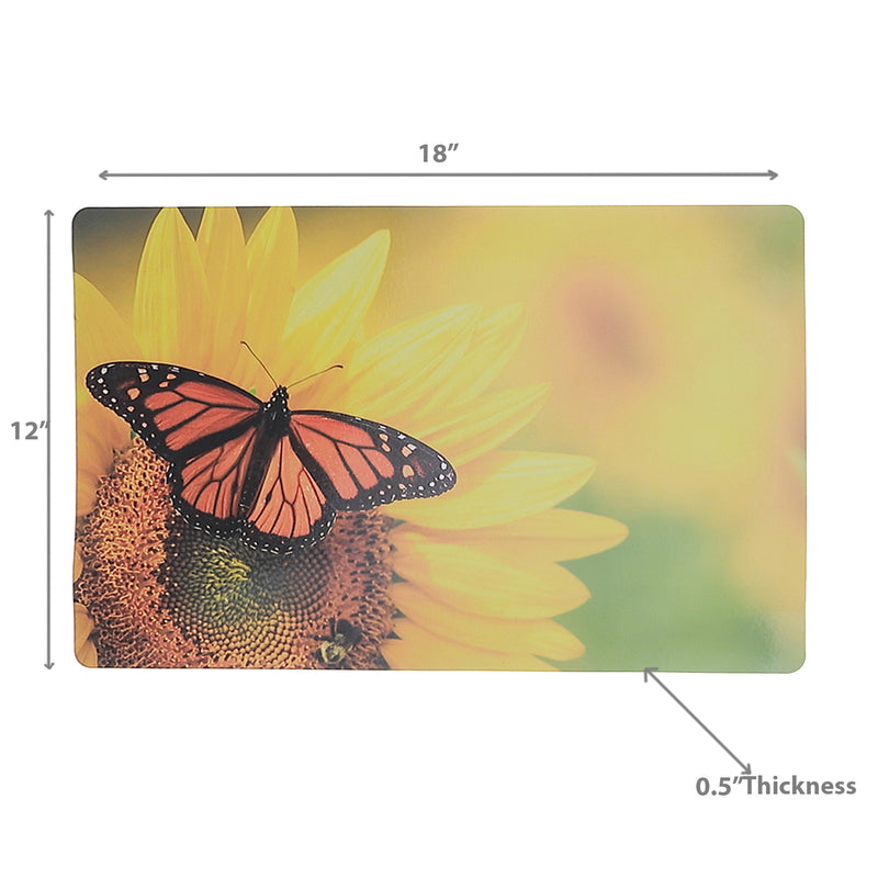 Plastic Placemat Sunflower Butterfly 12 X 18 - Set of 12