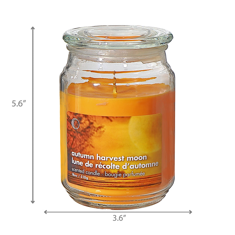 18 Oz Scented Jar With Glass Lid Autumn Harvest Moon - Set of 2