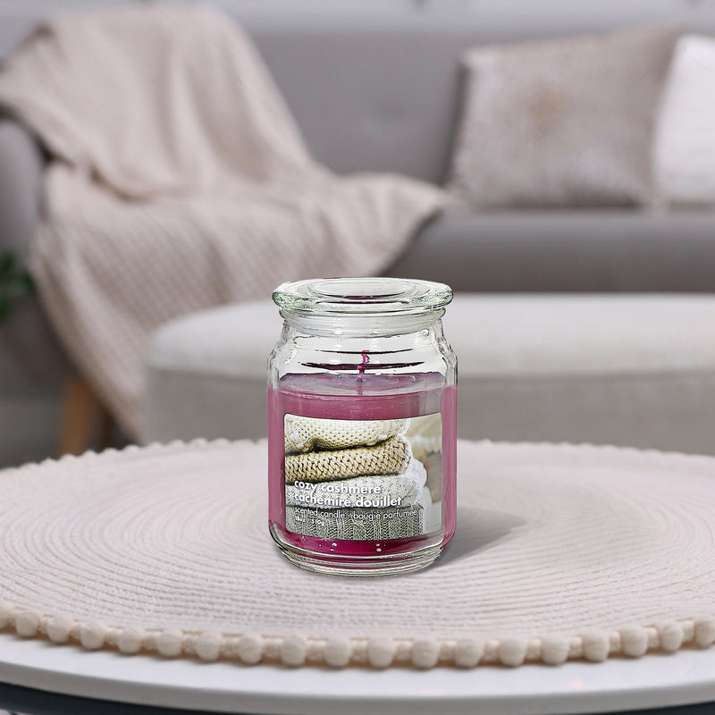 18 Oz Scented Jar With Glass Lid Cozy Cashmere - Set of 2