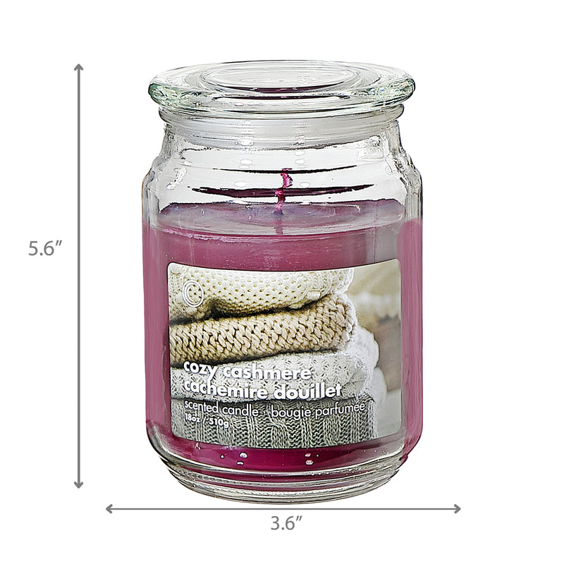 18 Oz Scented Jar With Glass Lid Cozy Cashmere - Set of 2