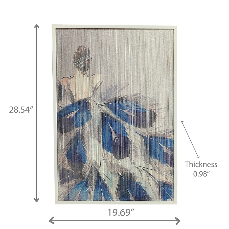 Led Thread Framed Wall Art  Feather Lady