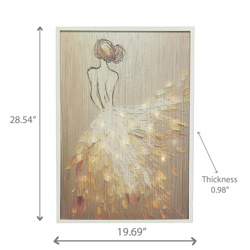 Led Thread Framed Wall Art Glamour Lady