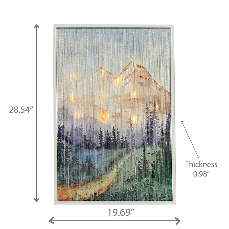 Led Thread Framed Wall Art Moutain Landscape