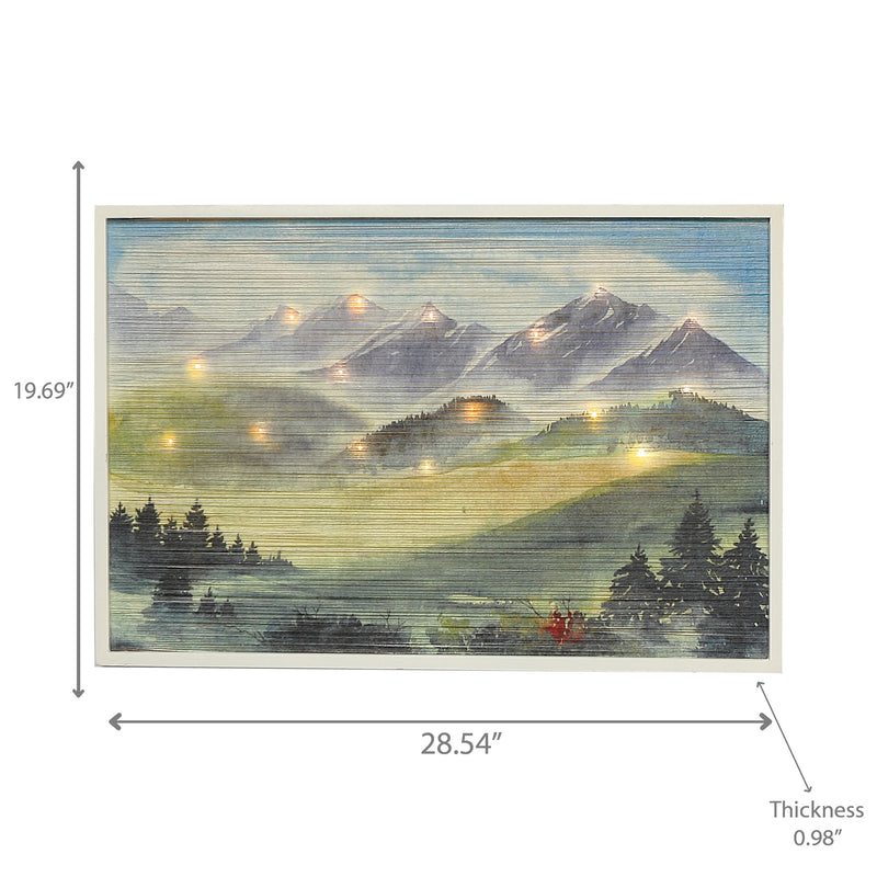 Led Thread Framed Wall Art Mountain