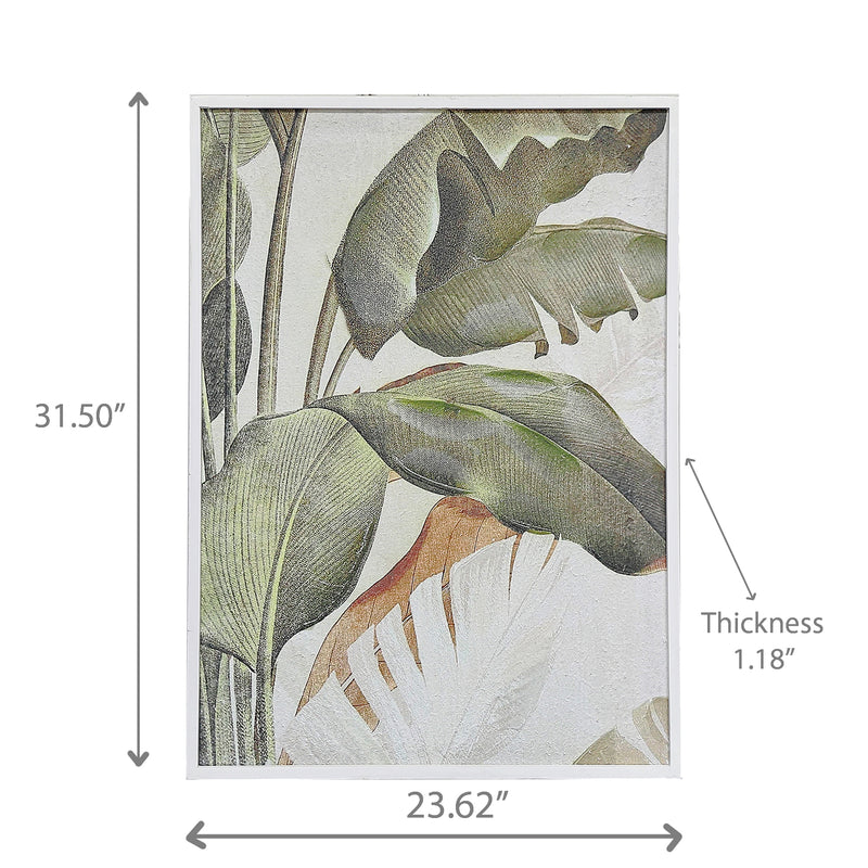 Recycled Paper Framed Wall Art Banana Leaf